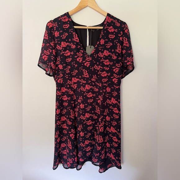All Saints Luca Eira Floral Mini Dress - Size US 10 - Picture 3 of 12